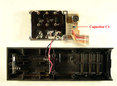 Edgeboard Connector Removed and Capacitor C1 Revealed