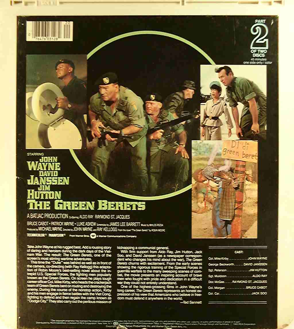 Green Berets, The (2) {76476031282} U - Side 4 - CED Title - Blu-ray DVD  Movie Precursor