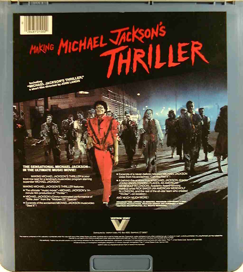 Making Michael Jackson's Thriller* {28485010000} C - Side 2 - CED Title -  Blu-ray DVD Movie Precursor